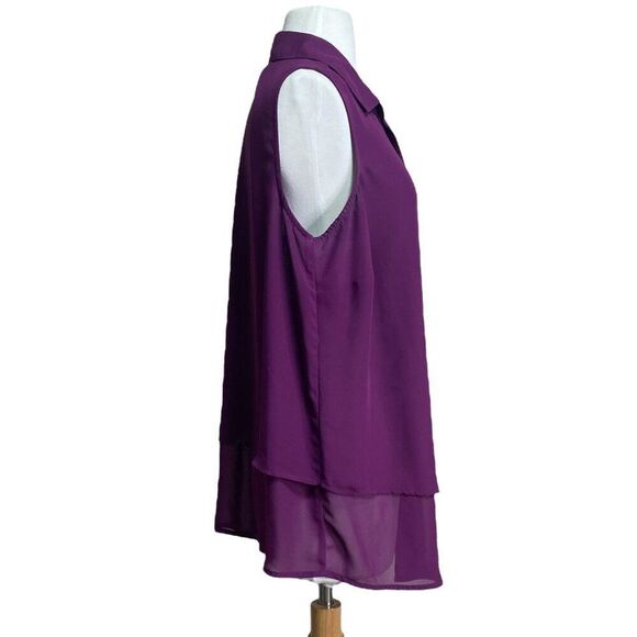 Roaman's Plum Purple Sleeveless Blouse Size 16 W - Picture 3 of 8